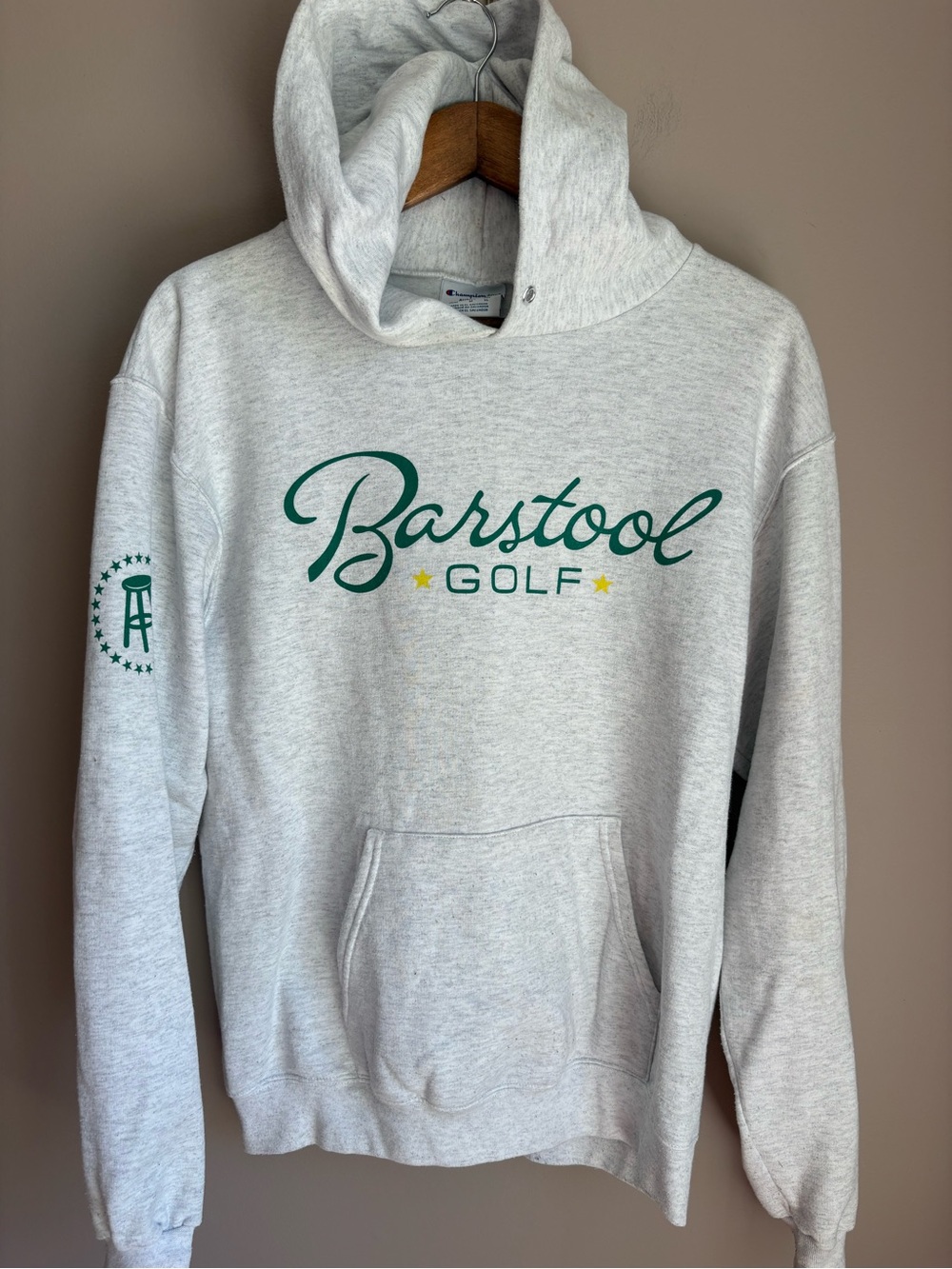 Champion Barstool Golf‎ Hoodie Sweatshirt Gray Size Medium